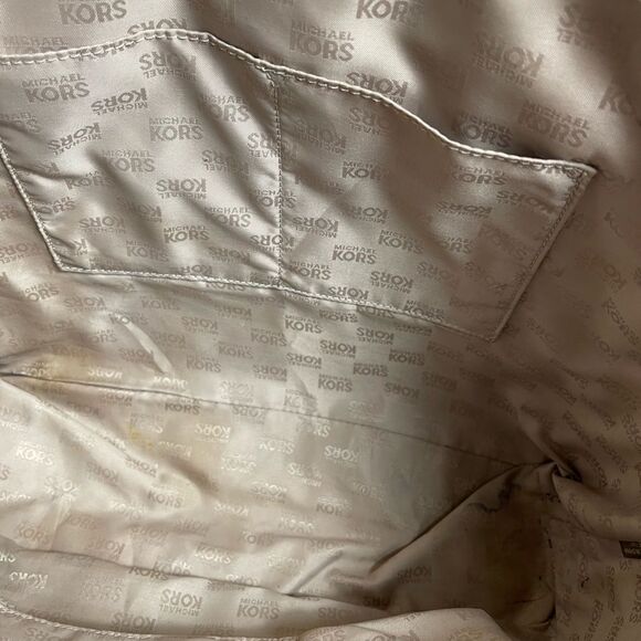 Michael Kors Jet Set Travel Tote Optic White Saffiano leather gold tone logo - Picture 11 of 15